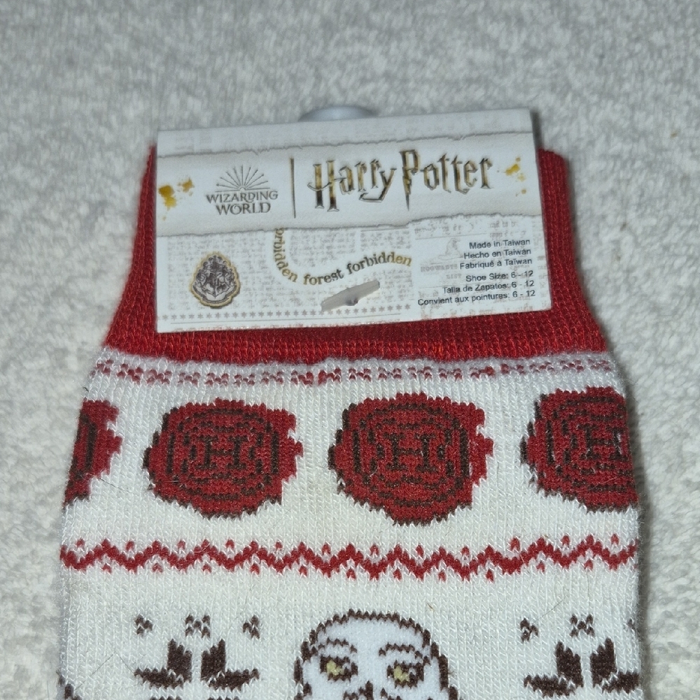 Harry Potter Ugly Sweater Pattern Crew Christmas Socks - Picture 2 of 4